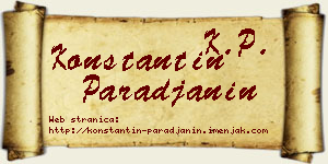 Konstantin Parađanin vizit kartica